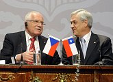 Společná tisková konference českého a chilského prezidenta